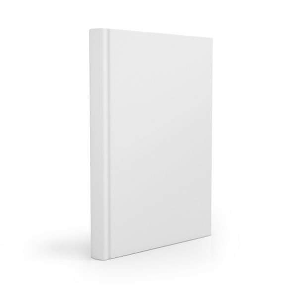 جلد کتاب خالی روی پس زمینه سفید رندر سه بعدی