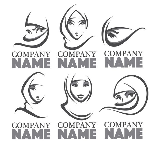 چهره زیبای زن عربی تصویر برداری برای لوگوی شما