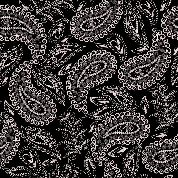 الگوی سیاه و سفید بدون درز با گل و گل زیور آلات قومی سنتی پس زمینه وکتور