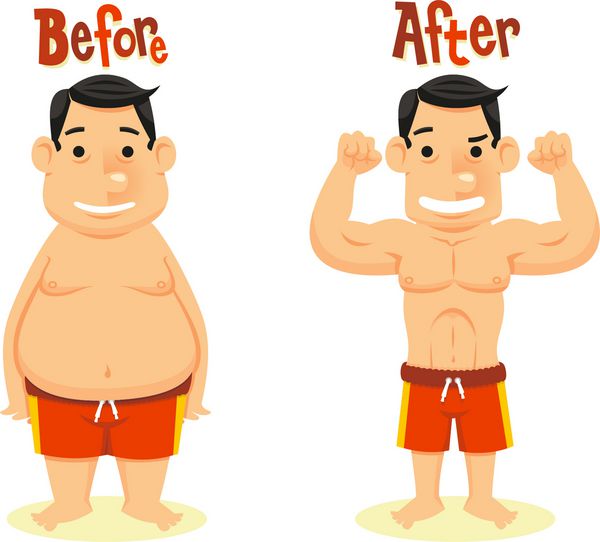 قبل و بعد از رژیم لاغری