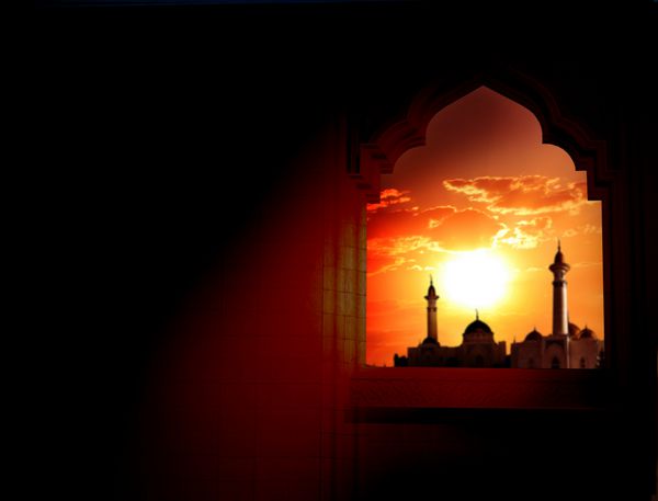 پس زمینه رمضان کریم پنجره مسجد