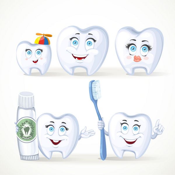 خانواده دندانپزشکی پدر مادر فرزند دندان با خمیر دندان و دندان با مسواک جدا شده در زمینه سفید