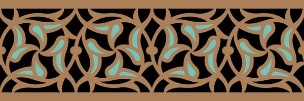 حاشیه بدون درز گل عربی طراحی سنتی اسلامی عنصر تزئین مسجد