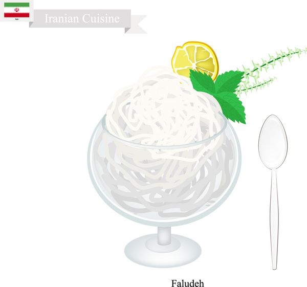 آشپزی ایرانی فالوده یا دسر سرد سنتی که از رشته پلو شربت و شربت گلاب تهیه می شود یکی از محبوب ترین دسرهای ایران