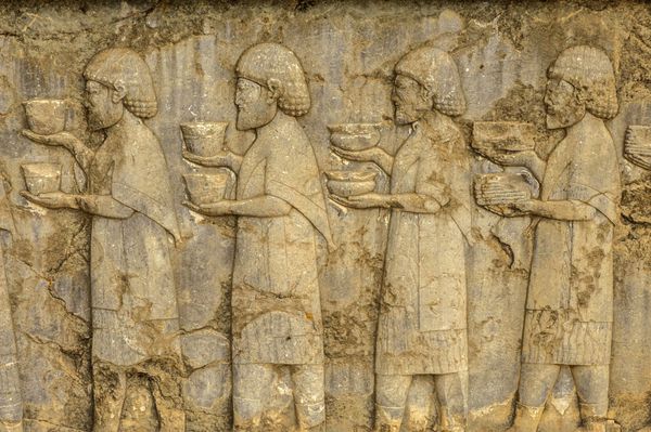 نقش برجسته پادشاهی ایرانی که بر روی تخت جمشید باستان باقی مانده است درینا اسکندر به دست آمده از مدون