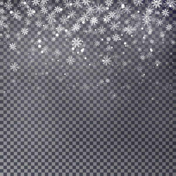 کریسمس در حال درخشش برف زیبا شفاف جدا شده در پس زمینه شفاف دانه های برف بارش برف وکتور دانه برف وکتور دکوراسیون مد برای طراحی شما