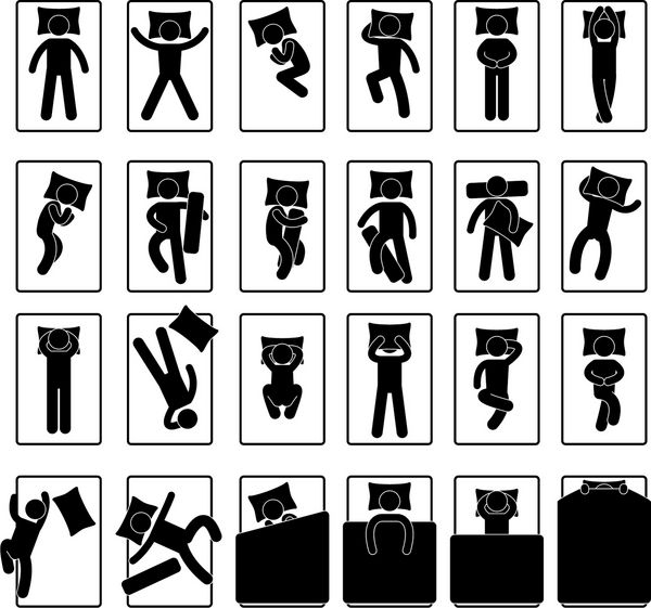 روش حالت وضعیت خوابیدن حالت خوابیدن روی آیکون تختخواب نماد علامت پیکتوگرام