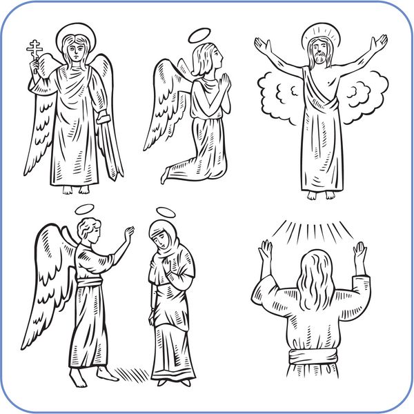 فرشتگان و قدیسان - وکتور