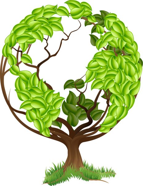 مفهوم جهانی زمین گلوب درخت سبز