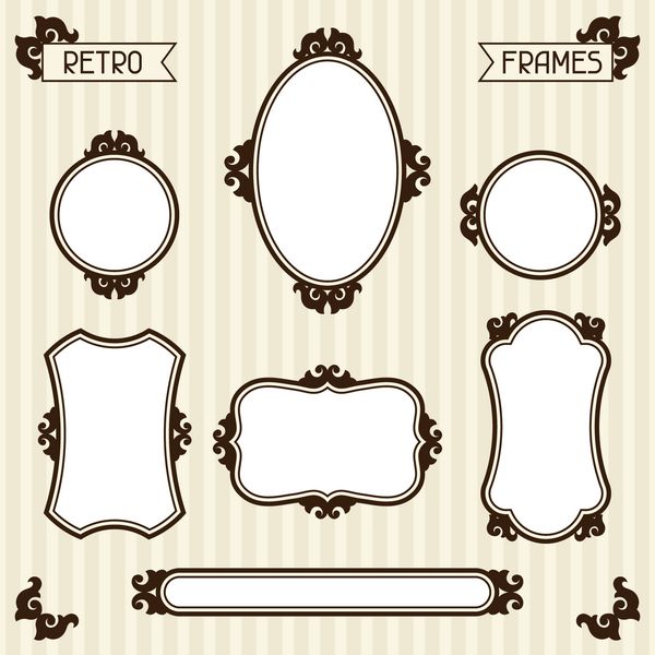 مجموعه ای از قاب های قدیمی در سبک رترو