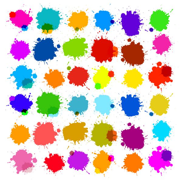 وکتور رنگارنگ اسپلش - لکه مجموعه لکه