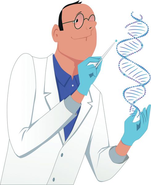 دانشمندی که یک مولکول DNA را تغییر می دهد