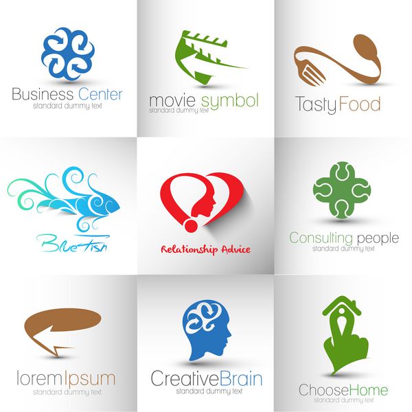 مجموعه ای از آیکون ها برای الگوی طراحی نماد شرکتی