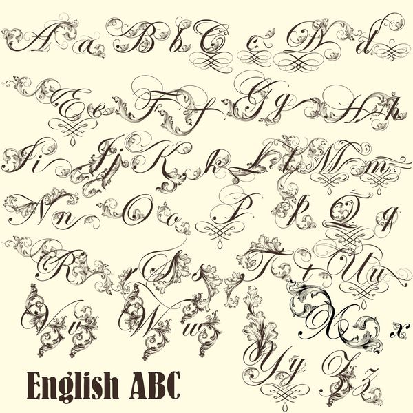 حروف ABC انگلیسی به سبک قدیمی