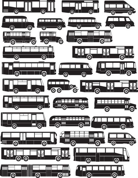 مجموعه سیلوئت های اتوبوس شهری