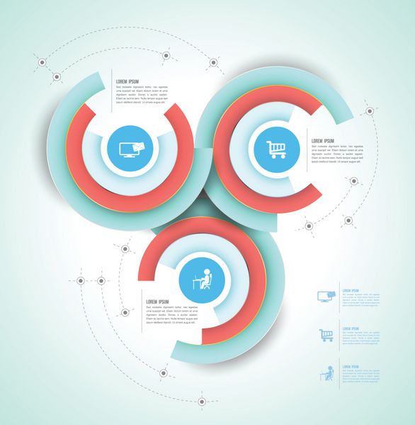الگوی گروه دایره می تواند برای مفهوم تجاری استفاده شود