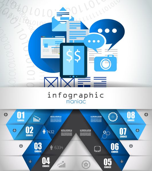 نمادهای رابط کاربری Infographic سبک مسطح برای استفاده در پروژه تجاری خود