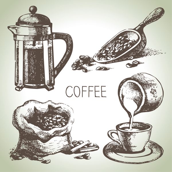 ست قهوه طراحی شده با دست