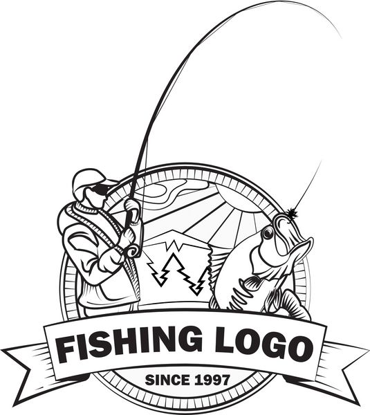 آرم ماهیگیری لوگوی باس