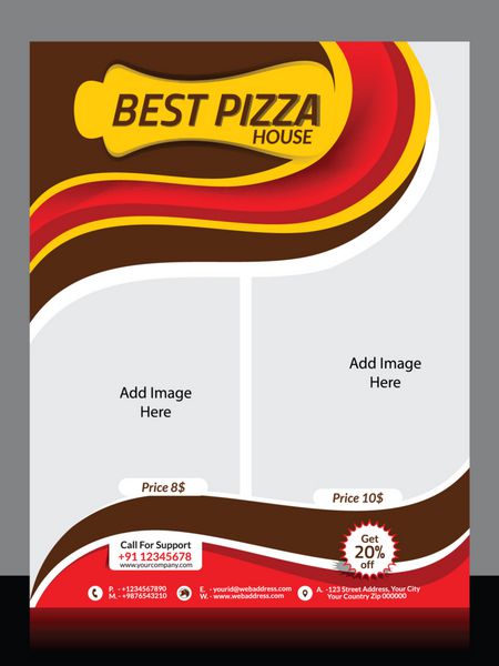 قالب بروشور فروشگاه پیتزا