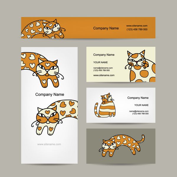 گربه های هنری طراحی کارت ویزیت