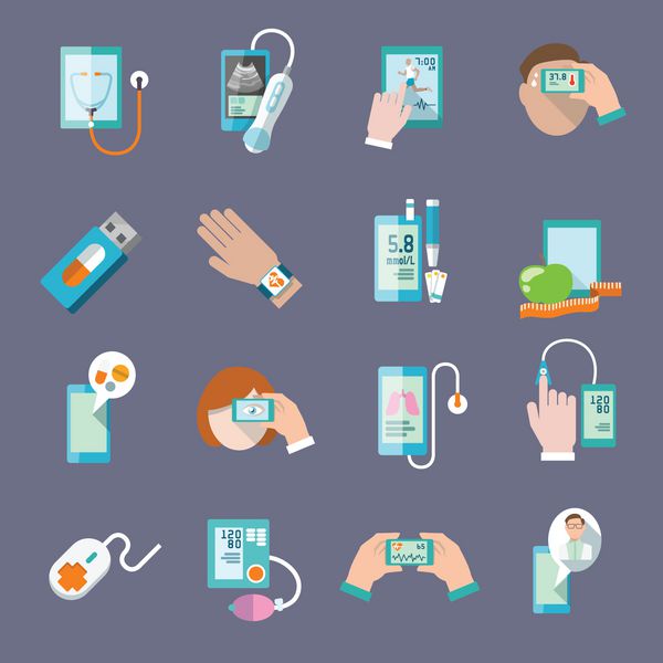 نمادهای سلامت تلفن همراه صاف هستند