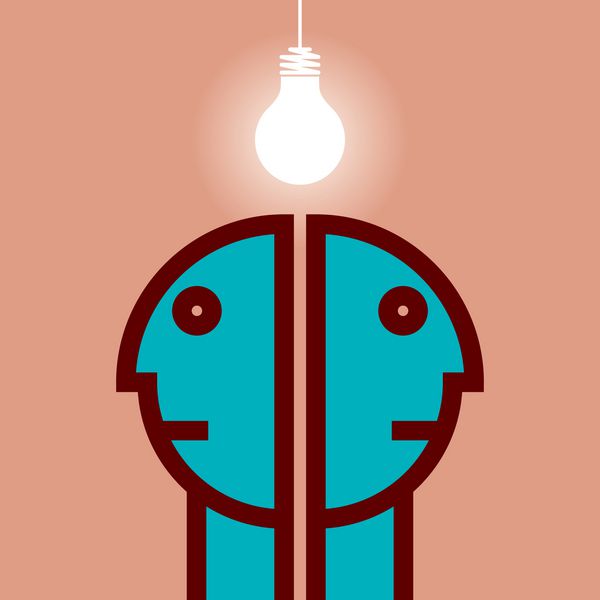 سر انسان با لامپ مفهوم تجاری