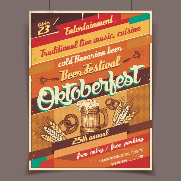پوستر رترو جشنواره آبجو Oktoberfest