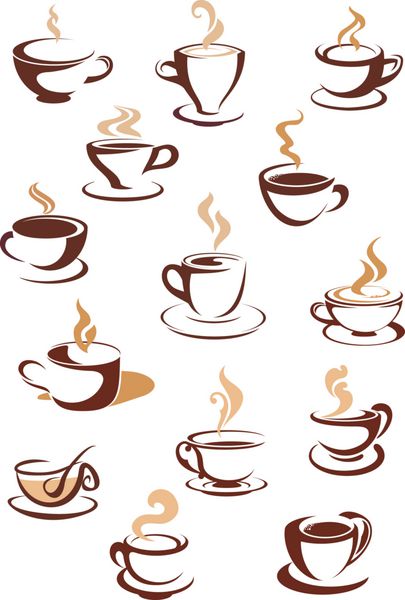نمادهای قهوه قهوه ای داغ