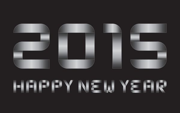 سال نو مبارک 2015 - حروف فلزی خم مستطیل شکل