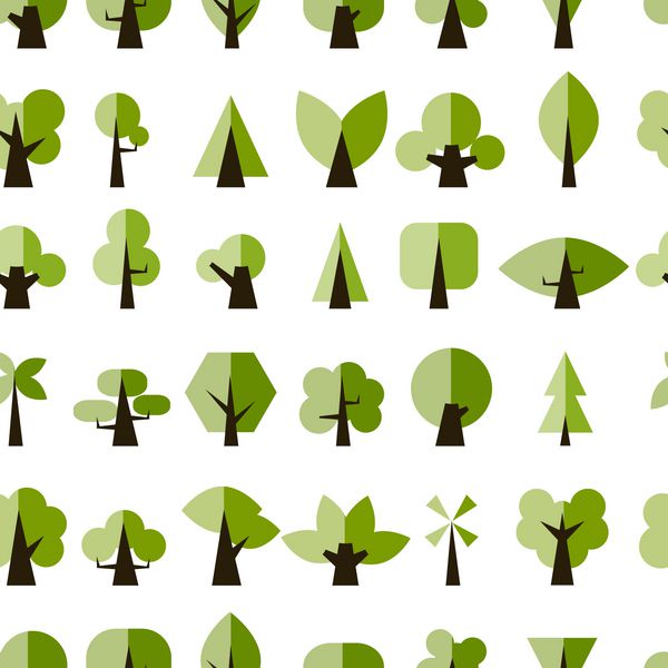 درختان سبز الگوی بدون درز برای طراحی شما