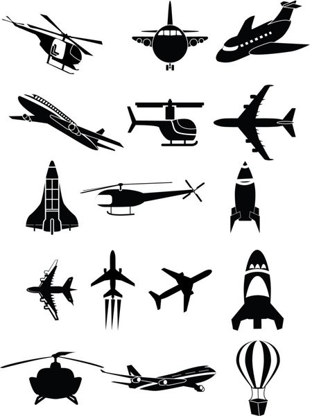 مجموعه آیکون های هواپیمای هوایی