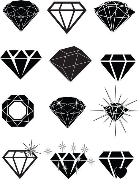مجموعه آیکون های الماس
