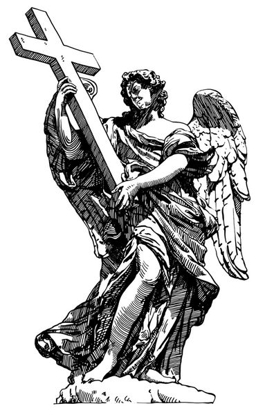 مجسمه مرمری نقاشی دیجیتال فرشته از سنت آنجلو