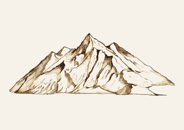 تصویر طرحی از یک کوه