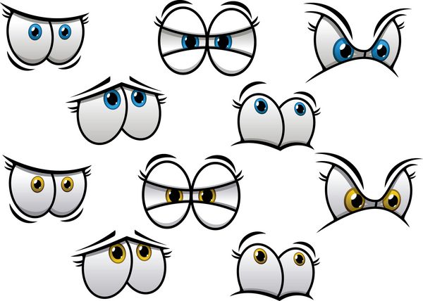 چشم های کارتونی با احساسات متفاوت