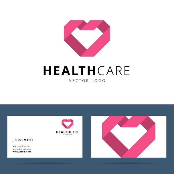 الگوی لوگوی وکتور مراقبت سلامت و قالب کارت ویزیت