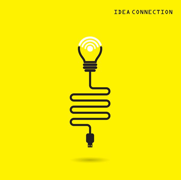 لامپ خلاقانه با نمادهای اتصال وای فای برای تجارت یا ج