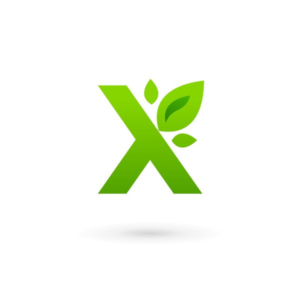 حرف X eco عناصر الگوی طراحی آیکون لوگو را برگ می‌کند