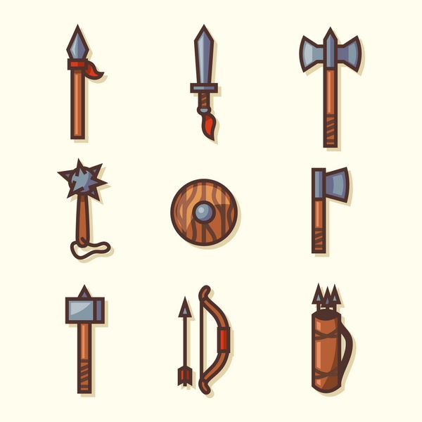 نمادهای سلاح های قرون وسطایی وکتور