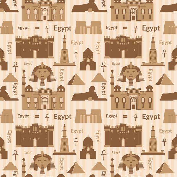 الگوی بدون درز نشانه های مصر