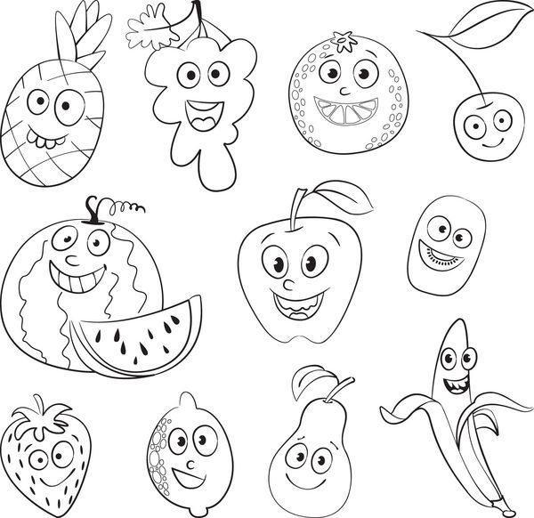میوه شخصیت کارتونی خنده دار