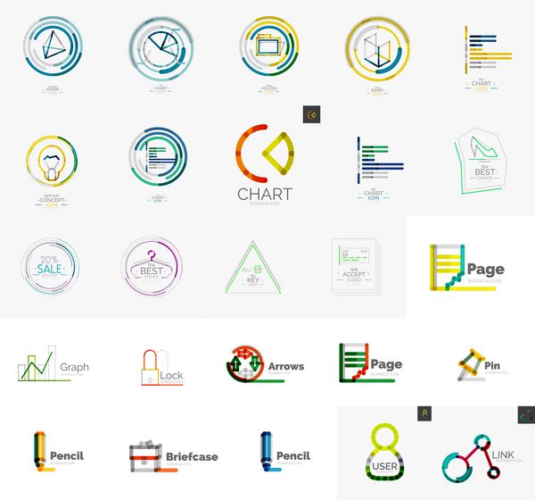 مجموعه ای از لوگوهای مختلف شرکت جهانی