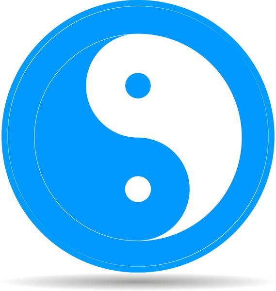 نماد یین یانگ - وکتور سیاه و سفید