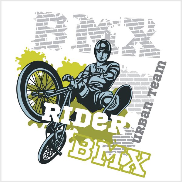 BMX سوار - تیم شهری طراحی وکتور
