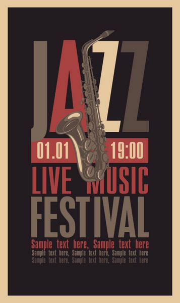 پوستر جشنواره جاز با ساکسیفون