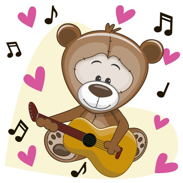 خرس عروسکی با گیتار