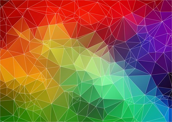 تصویر مثلث انتزاعی روشن چند رنگ برای طراحی وب