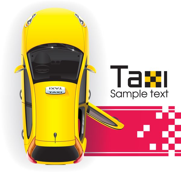 تاکسی زرد روی فرش قرمز