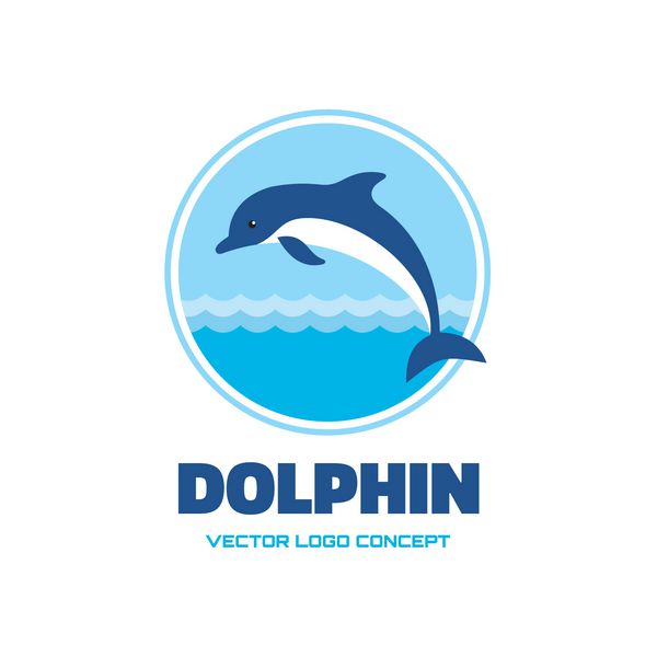 دلفین - تصویر مفهومی وکتور آرم